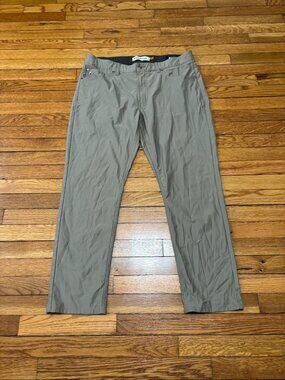 Tailor Vintage Mens Luxe Performance New Canaan Slim Fit Pants Beige 38x30